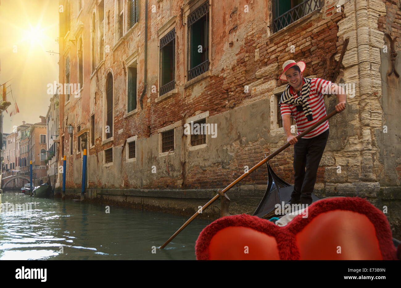 Gondoliere, Venedig, UNESCO World Heritage Site, Veneto, Italien, Europa Stockfoto