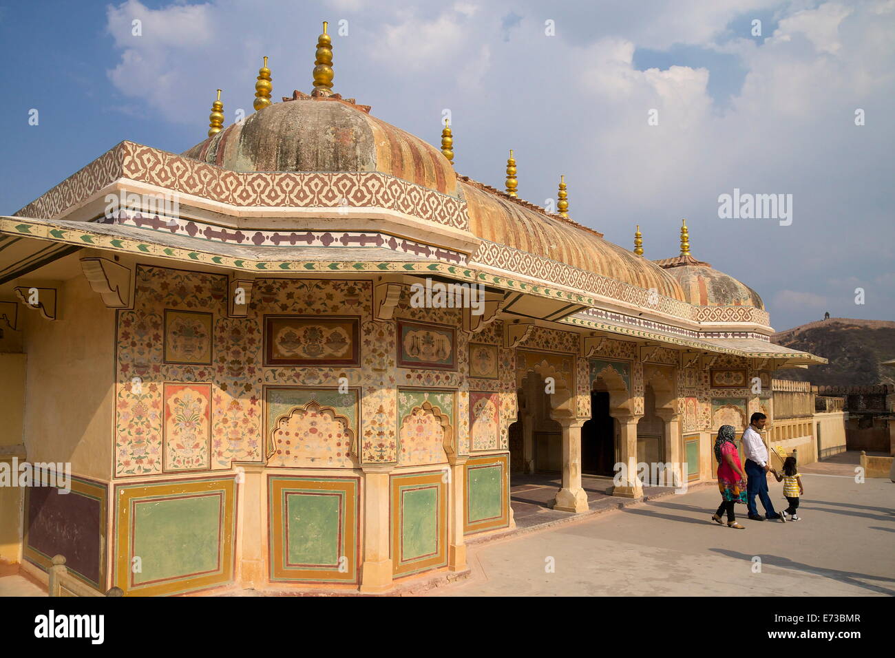 Pavillon über Ganesh Bol Tor, Amber Fort Palace, Jaipur, Rajasthan, Indien, Asien Stockfoto