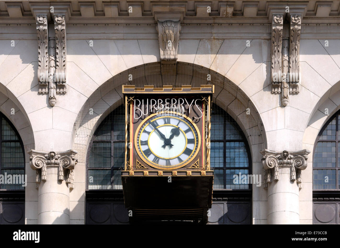 London, England, Vereinigtes Königreich. Burberrys Uhr in Haymarket, c1912 Stockfoto