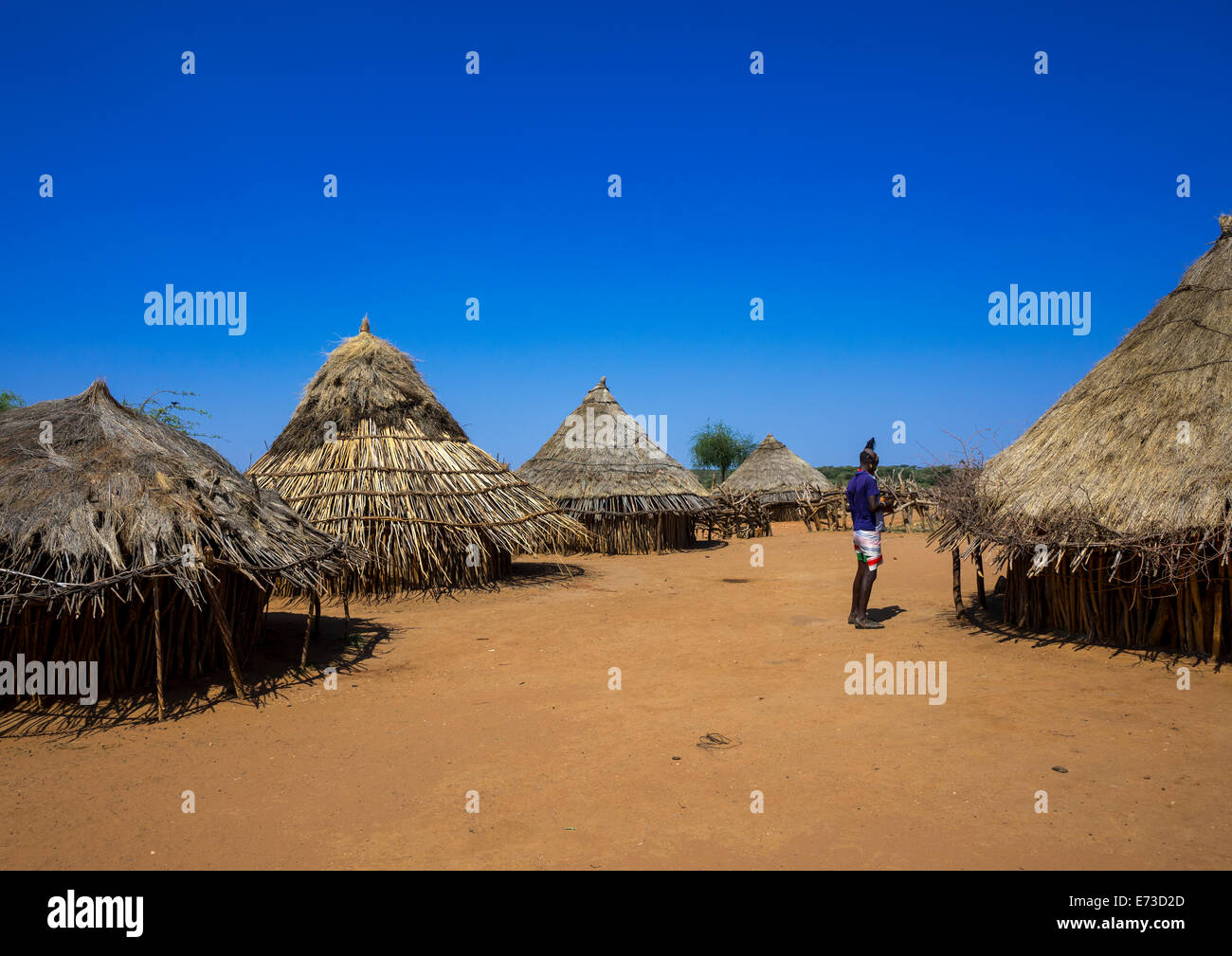 Hamer Dorf, Turmi, Äthiopien Stockfoto
