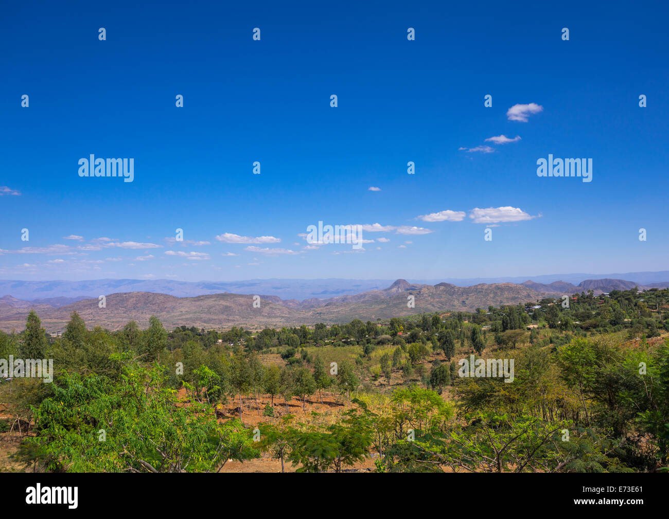 Landschaft In Konso Stamm Bereich, Konso, Äthiopien Stockfoto