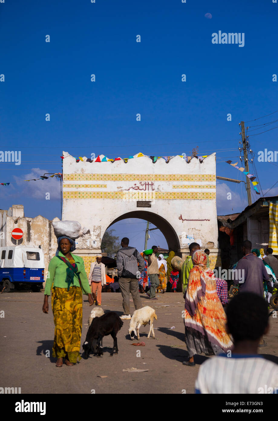 Tor der Altstadt, Harar, Äthiopien Stockfoto