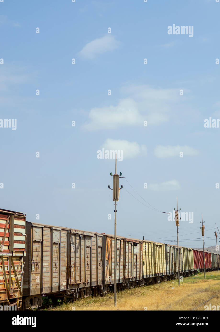 Alte rostige Zug im Bahnhof, Dire Dawa, Äthiopien Stockfoto