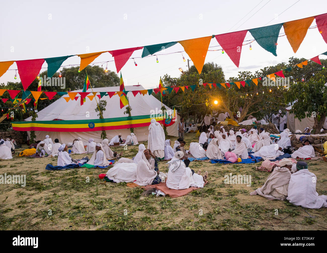 Orthodoxe Pilger Timkat Festival, Lalibela, Äthiopien Stockfoto