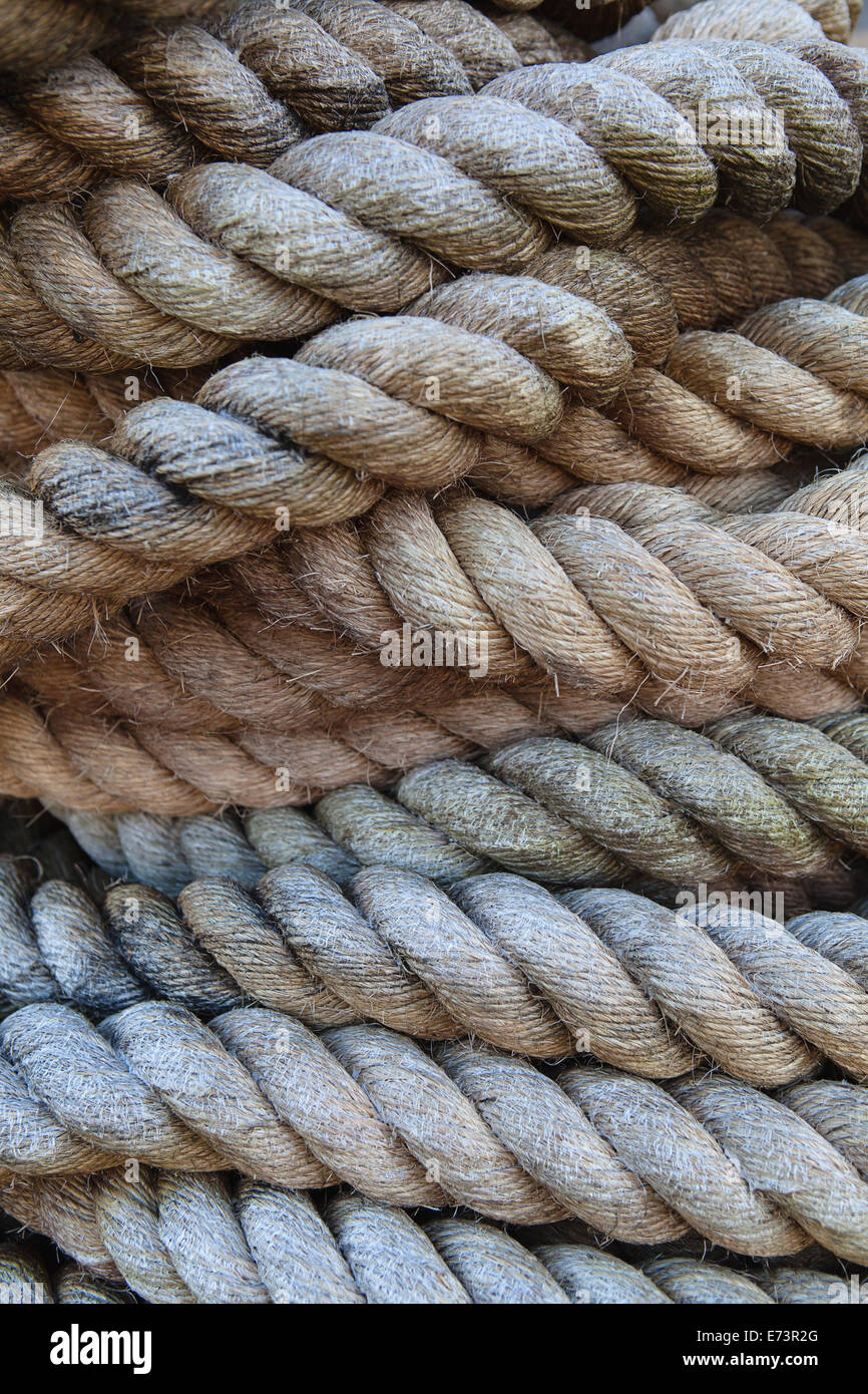 England, Bristol, Coiled Seil auf die SS Great Britain. Stockfoto