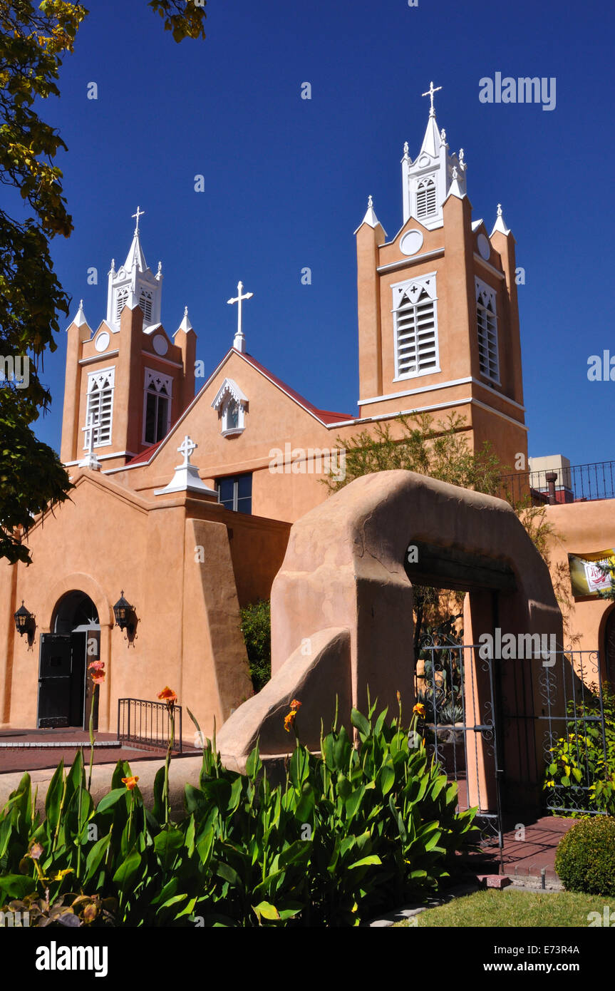 Pfarrkirche San Felipe de Neri, Albuquerque, New Mexico, USA - gebauten 1793 Stockfoto