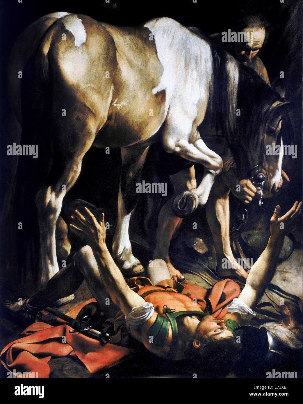 Bekehrung des Heiligen Paulus - von Caravaggio, 1601 Stockfoto
