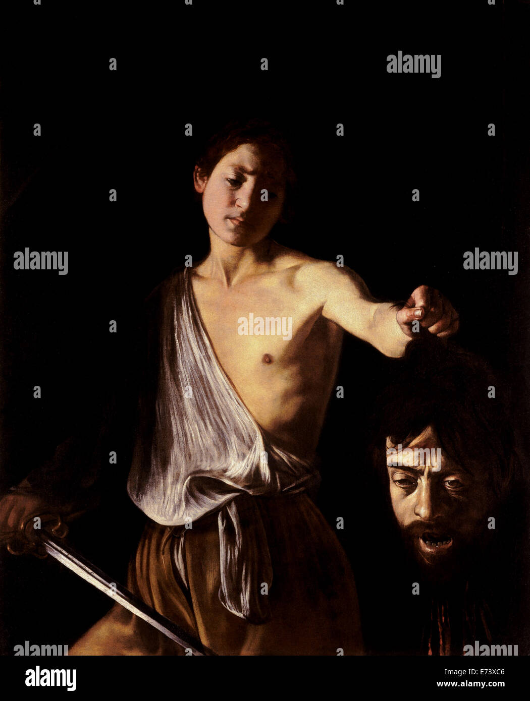 David mit dem Kopf von Goliath - von Caravaggio, 1610 Stockfoto