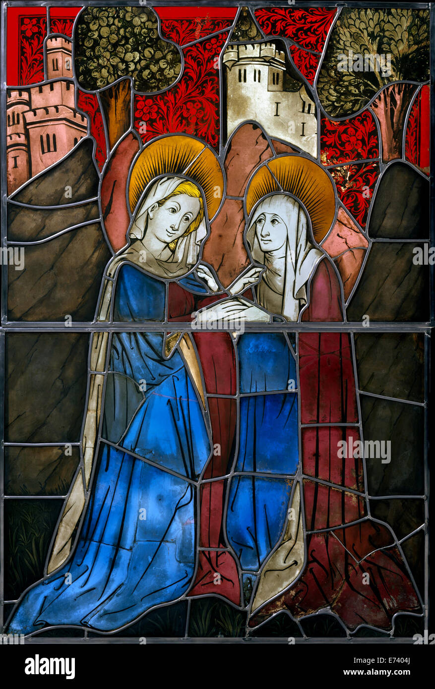 Deutschen aus Buntglas mit der Heimsuchung, 1444 Stockfoto