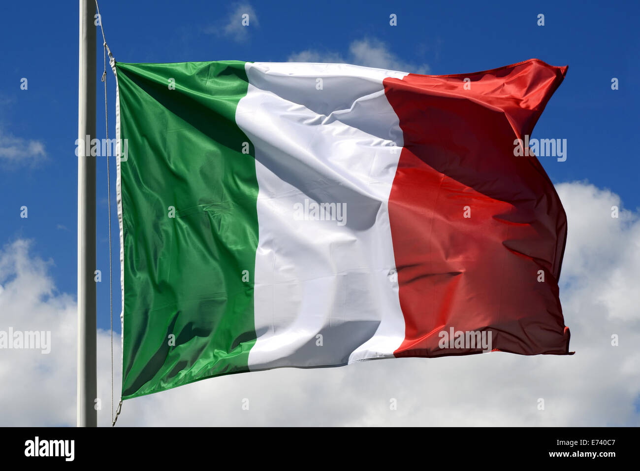 Flagge von Italien flattern im wind Stockfoto