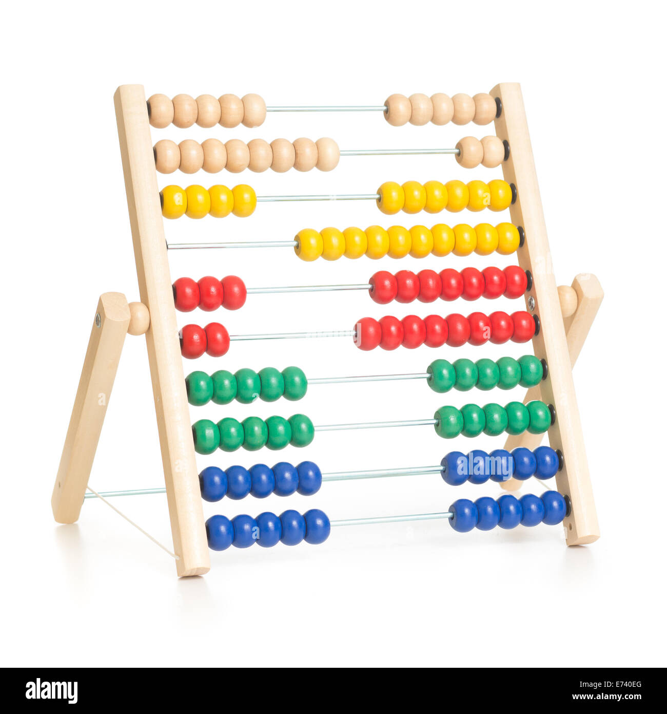 bunte Abacus Kinder Spielzeug isoliert auf weiss Stockfoto