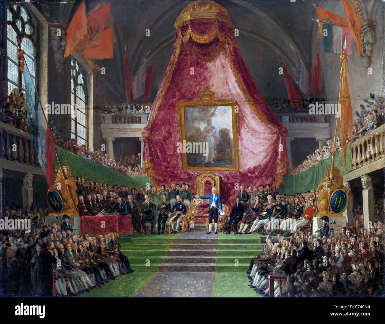 Die feierliche Installation von der Universität Gent durch den Prinzen von Oranien - von Mattheus Ignatius van Bree 1817-1830 Stockfoto