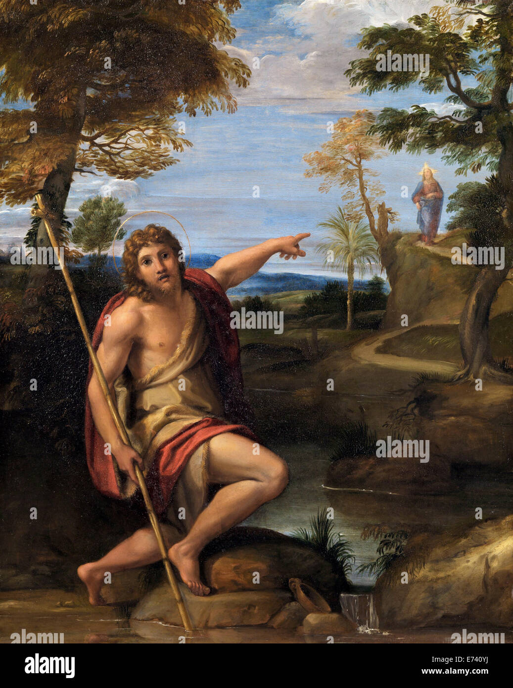 John Baptist Zeugnis - von Annibale Carracci, 1600 Stockfoto