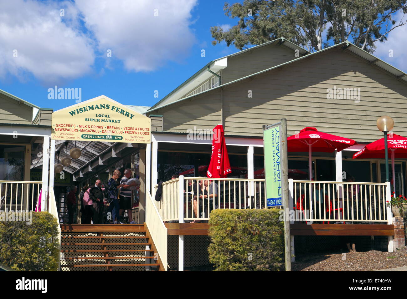 Stadt von Wisemans Ferry in Hawkesbury River Region, regionale new-South.Wales, Australien Stadt hat reiche Sträfling und koloniale Vergangenheit Stockfoto