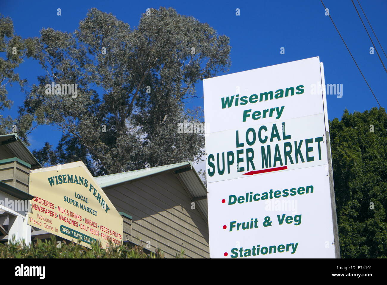 Stadt von Wisemans Ferry in Hawkesbury River Region, regionale new-South.Wales, Australien Stadt hat reiche Sträfling und koloniale Vergangenheit Stockfoto