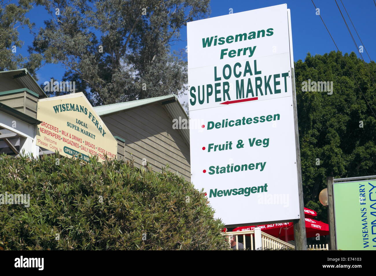Stadt von Wisemans ferry in Hawkesbury River Region, regionale new South Wales, Australien. Stadt hat reiche Sträfling und koloniale Vergangenheit Stockfoto