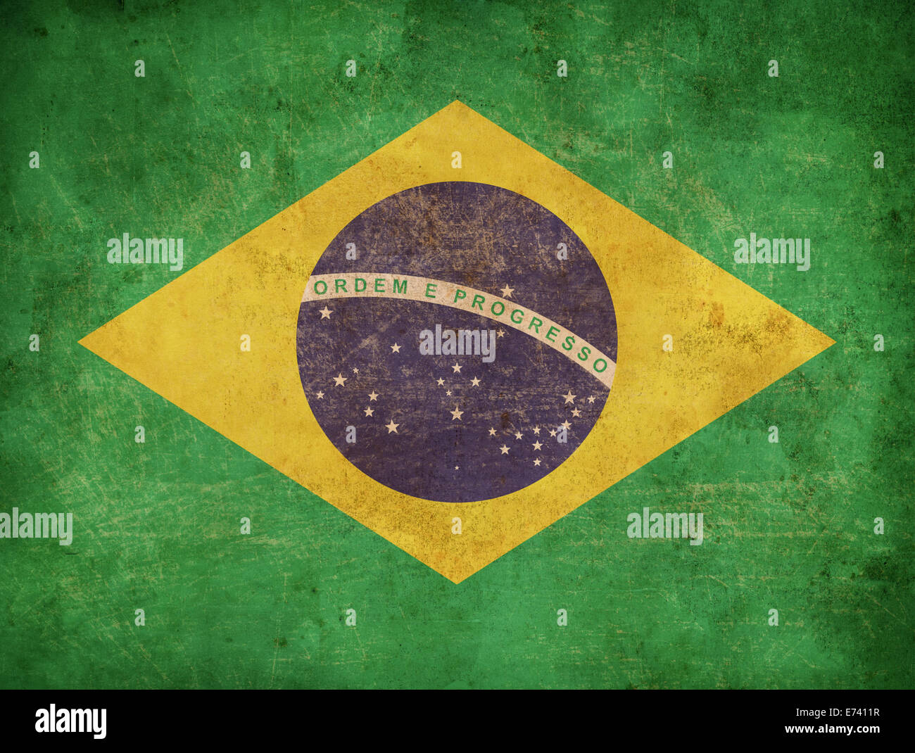 Grunge-Flagge von Brasilien Stockfoto