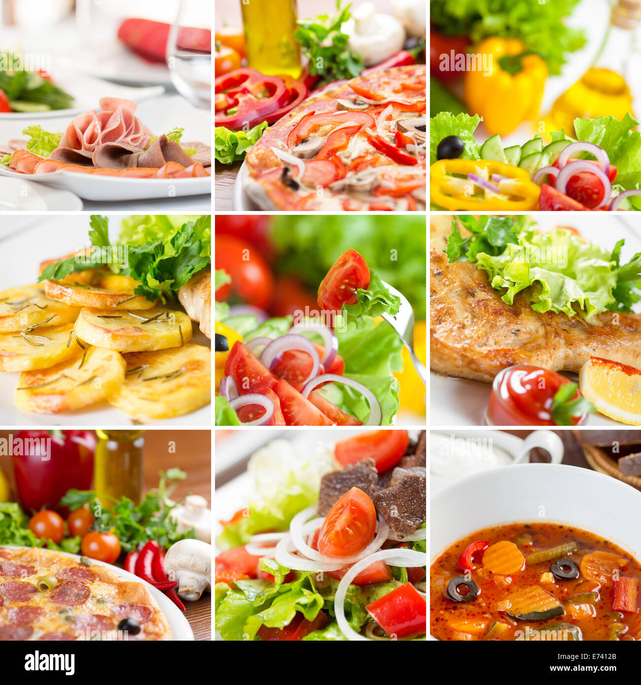 Europäische Lebensmittel-collage Stockfoto