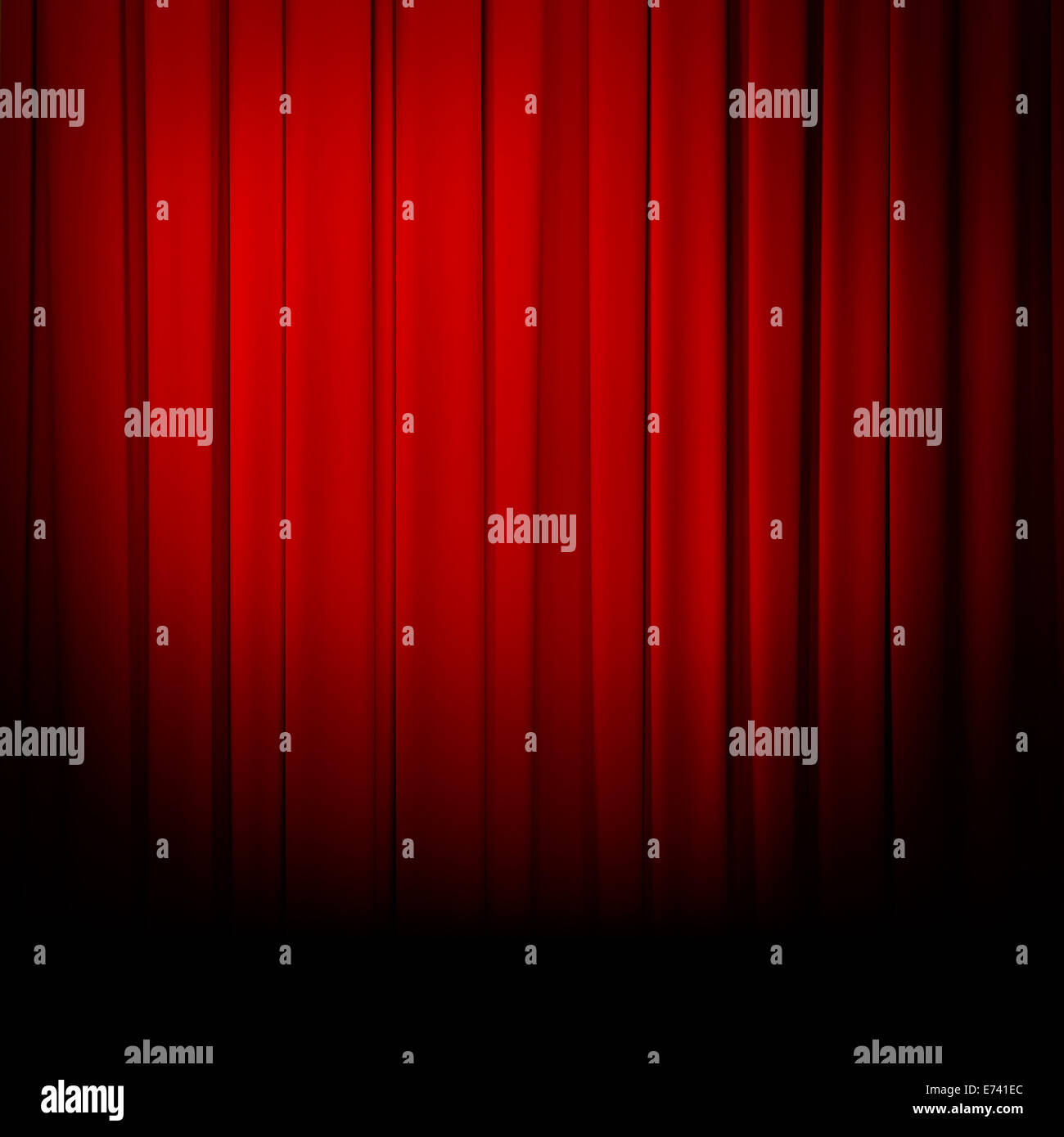 Theater rote Vorhang Scheinwerfer Stockfoto