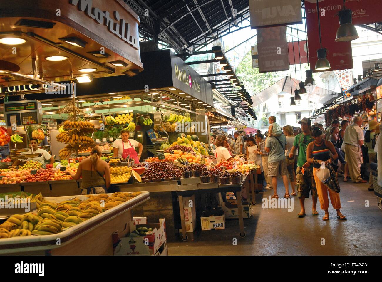 Barcelona, La La Boqueria (Mercat de Saint Joseph), beliebten Markt von Lebensmitteln in der Nähe der Ramblas Stockfoto