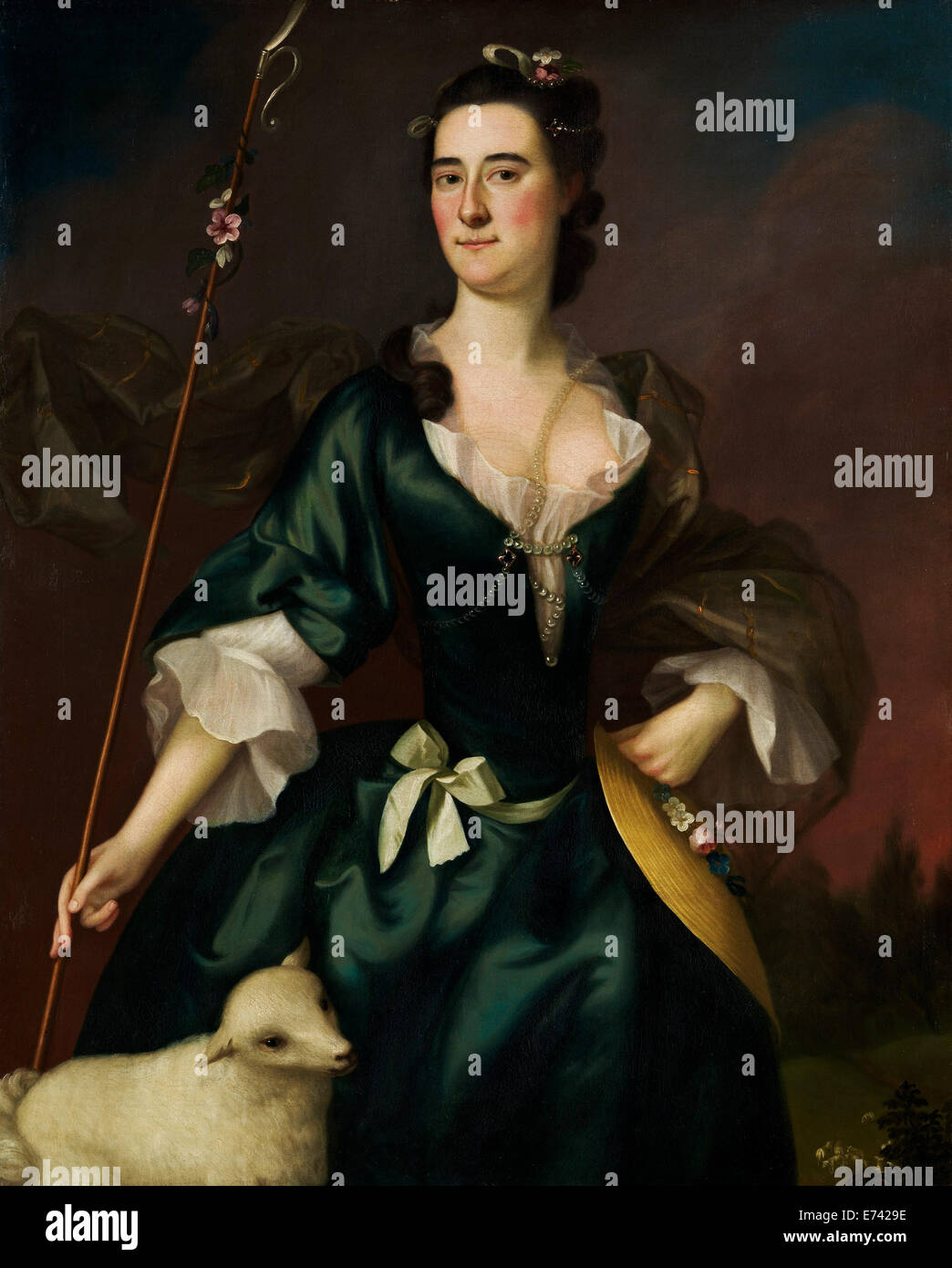 Mary Sylvester - von Joseph Blackburn, 1754 Stockfoto