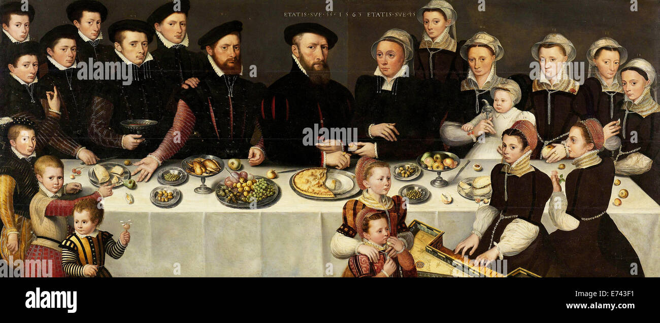 Pierre de Moucheron (1508-67), Händler von Middelburg und Antwerpen und seine Familie - unbekannten Künstlers, 1563 Stockfoto