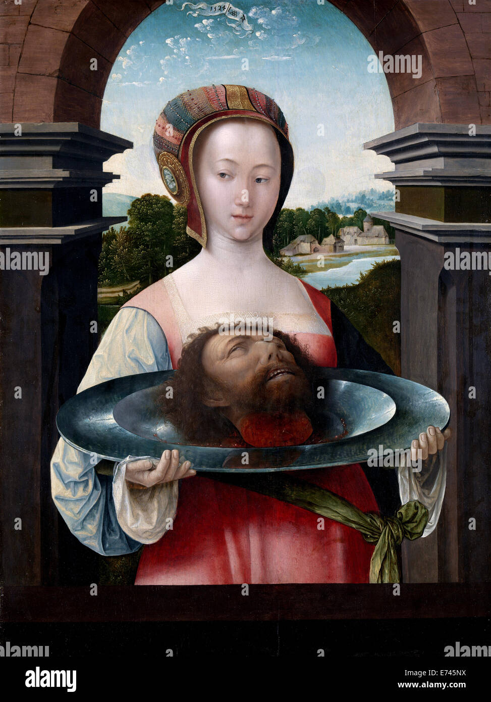 Salome mit dem Kopf von Johannes der Täufer - von Jacob Cornelisz van Oostsanen, 1524 Stockfoto