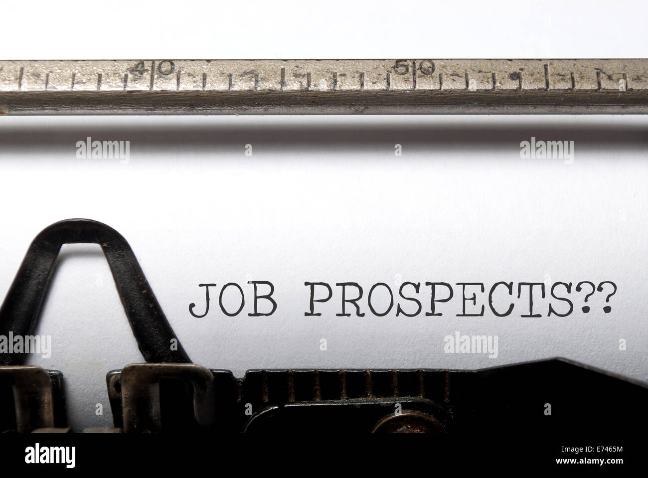 Chancen auf dem Arbeitsmarkt gedruckt auf einer Vintage Schreibmaschine Stockfoto