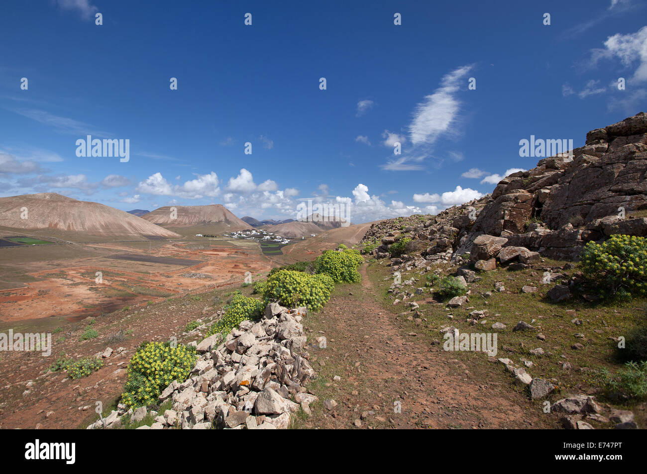 Lanzarote - Bergen von Ajaches - Trail im Femes Valley Stockfoto