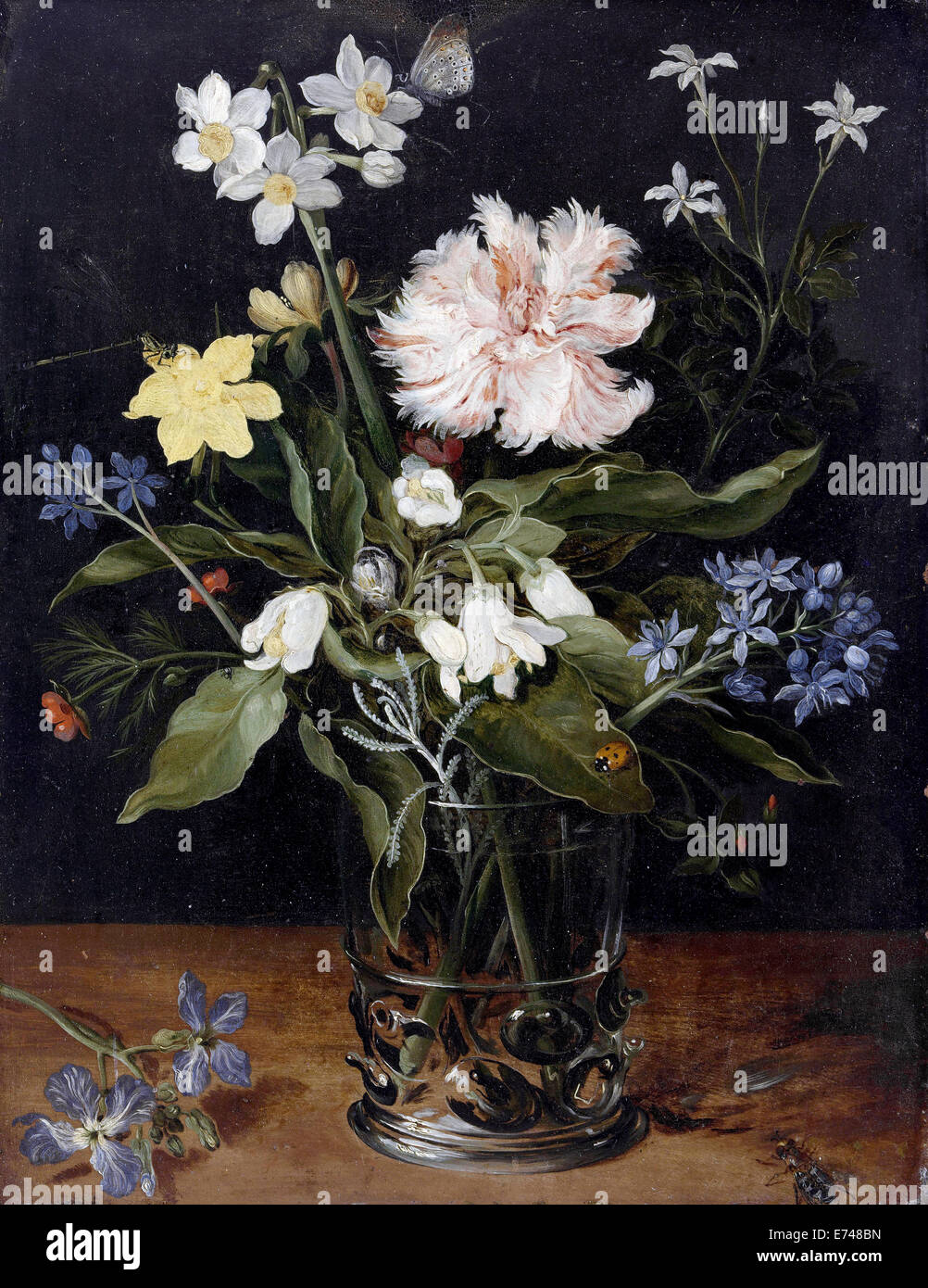 Stillleben mit Blumen in einem Glas - Jan Brueghel, 1625-1630 Stockfoto