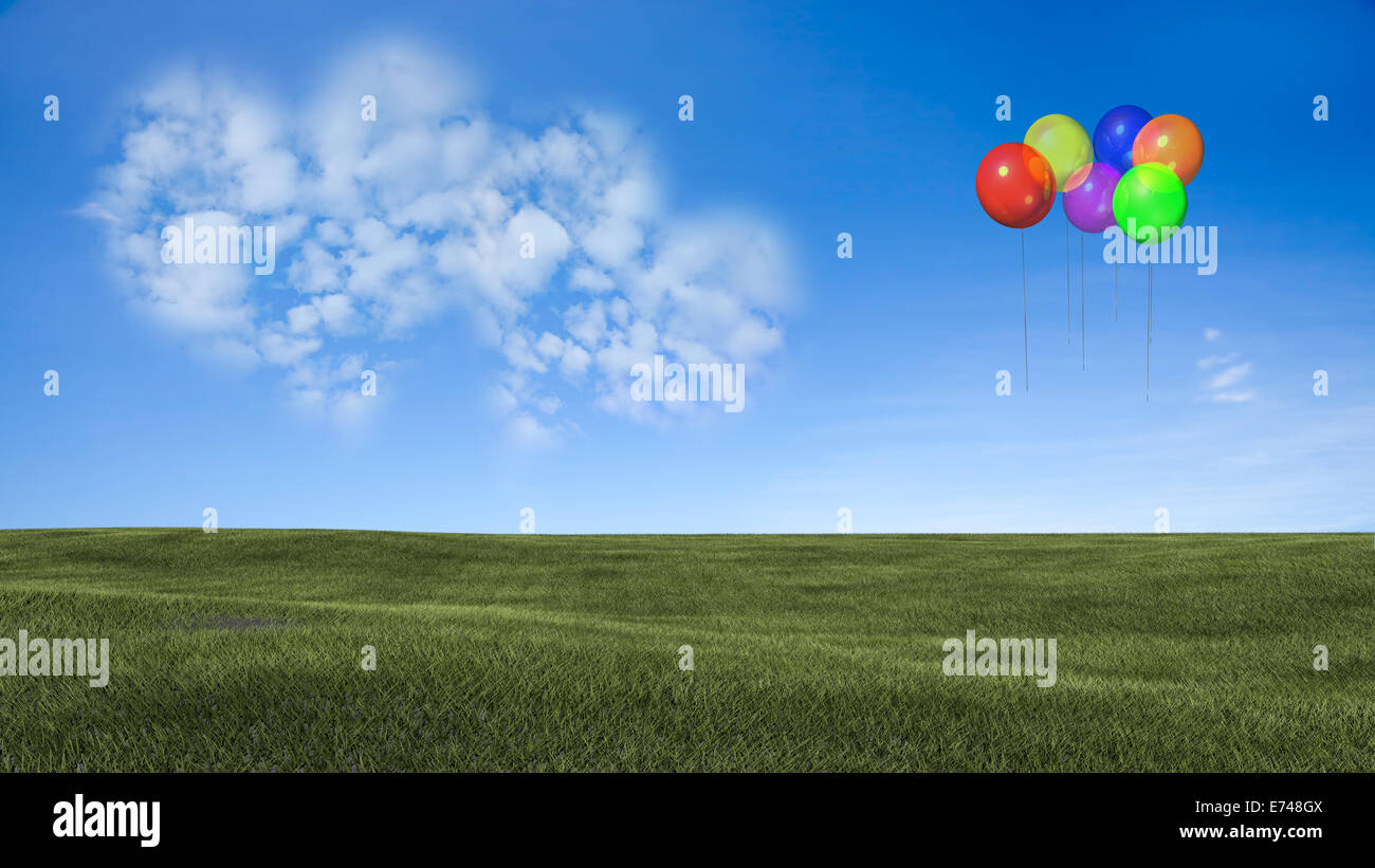 Bild von einem Herz Wolke am blauen Himmel für Adv oder anderen Zweck Verwendung Stockfoto