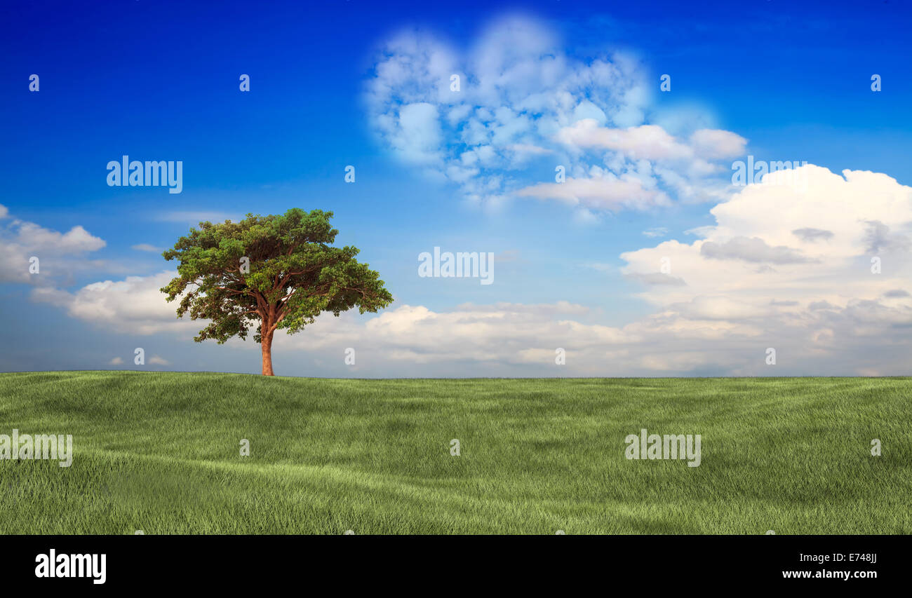 Bild von einem Herz Wolke am blauen Himmel für Adv oder anderen Zweck Verwendung Stockfoto
