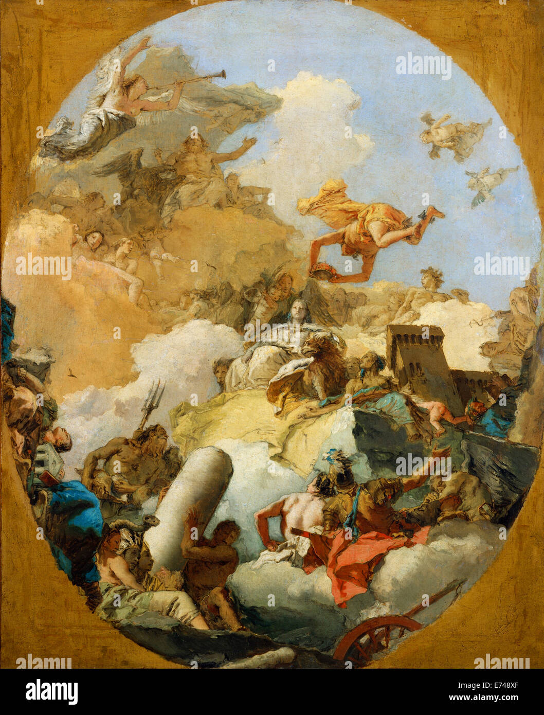 Die Apotheose der spanischen Monarchie - von Giovanni Battista Tiepolo, 1700 s Stockfoto