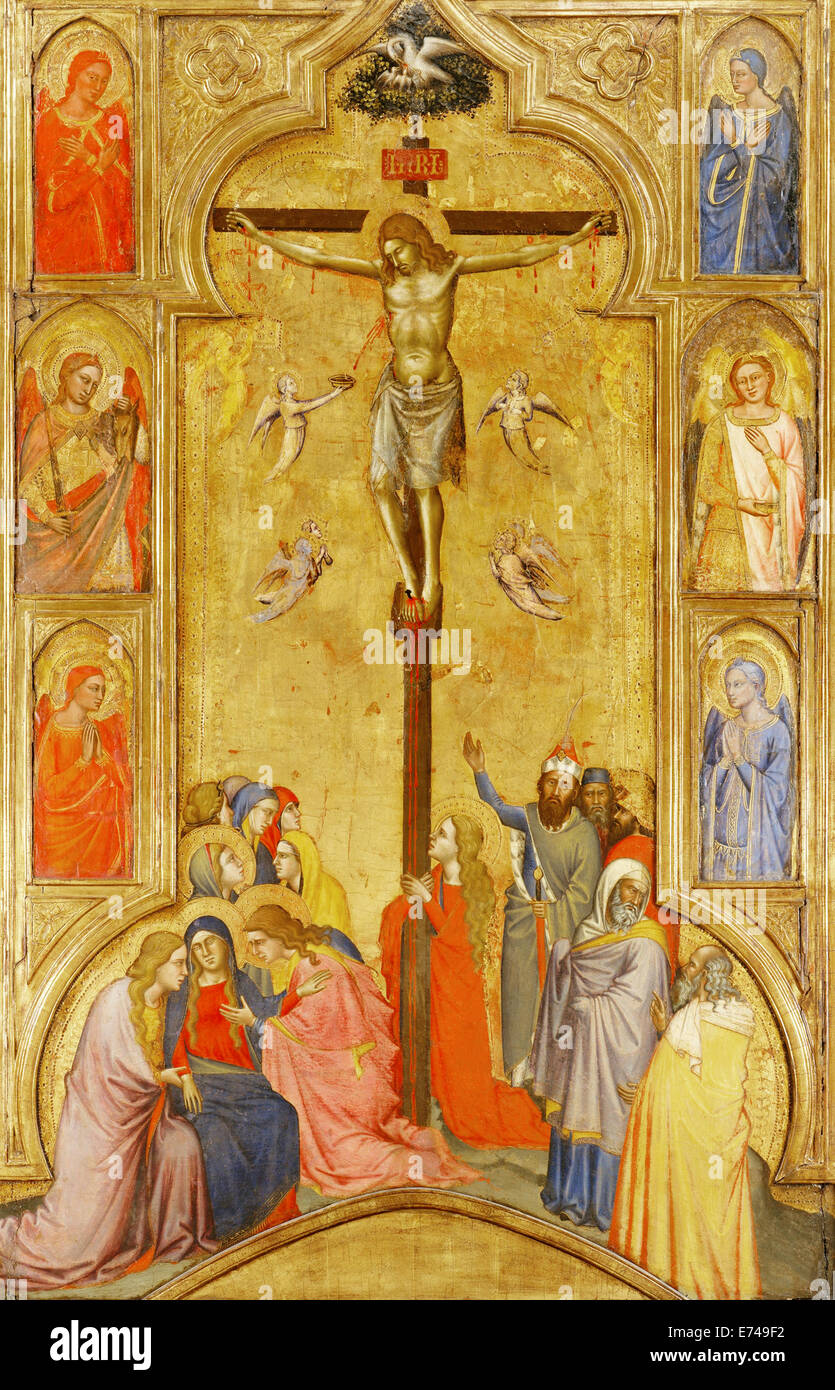 Die Kreuzigung - von Andrea di Cione, 1365 Stockfoto