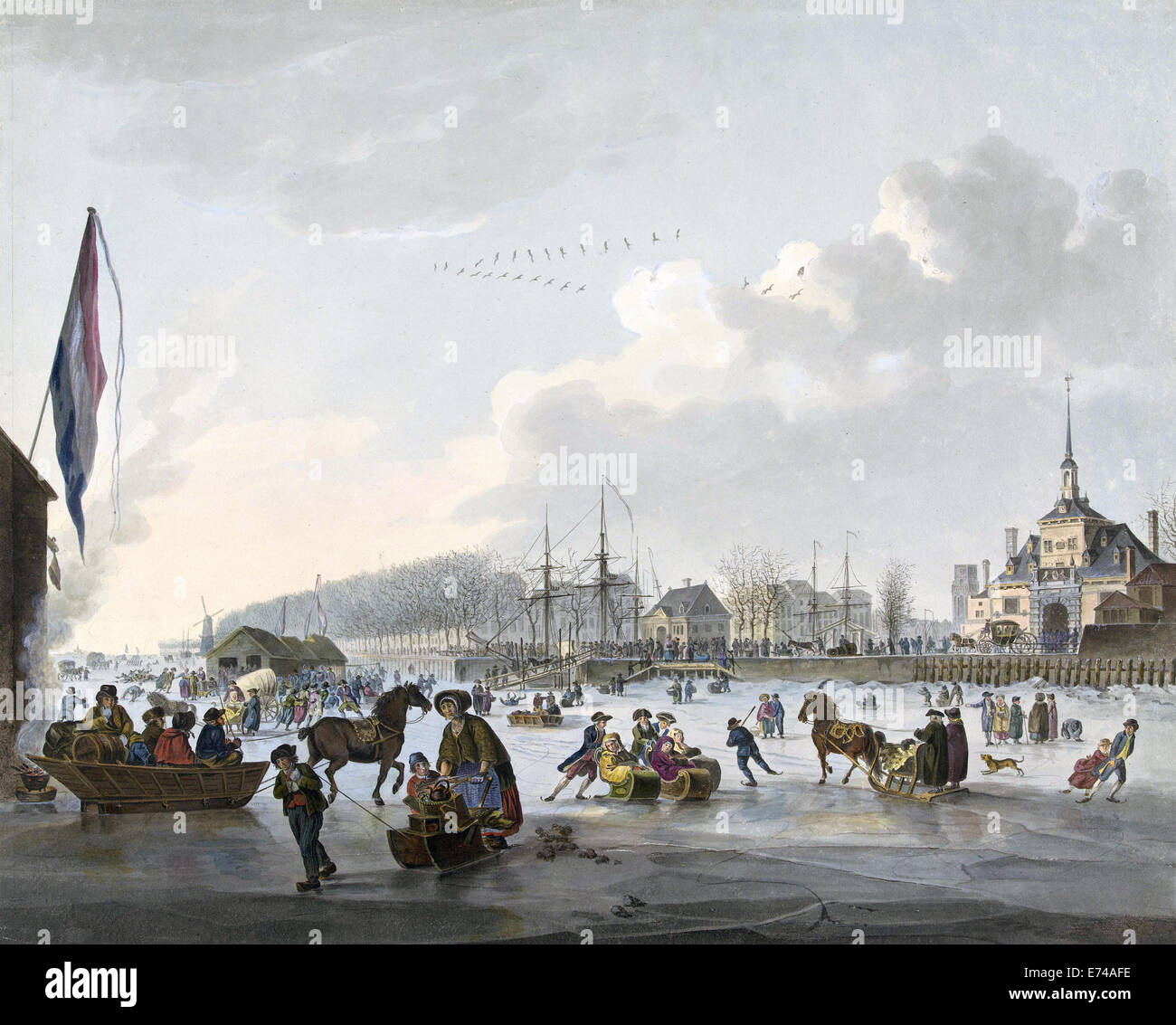 Das Eis in Rotterdam - unbekannten Künstlers, 1784 Stockfoto