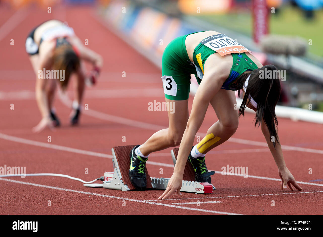 Frauen 400m T37-38, 2014 IPC Sainsbury-Birmingham-Grand-Prix, Alexander Stadium, Veronica HIPOLITO, UK Stockfoto