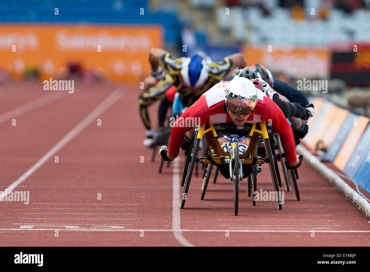 Marcel HUG, Männer 1500m T53/54, 2014 IPC Sainsbury-Birmingham-Grand-Prix, Alexander Stadium, UK Stockfoto