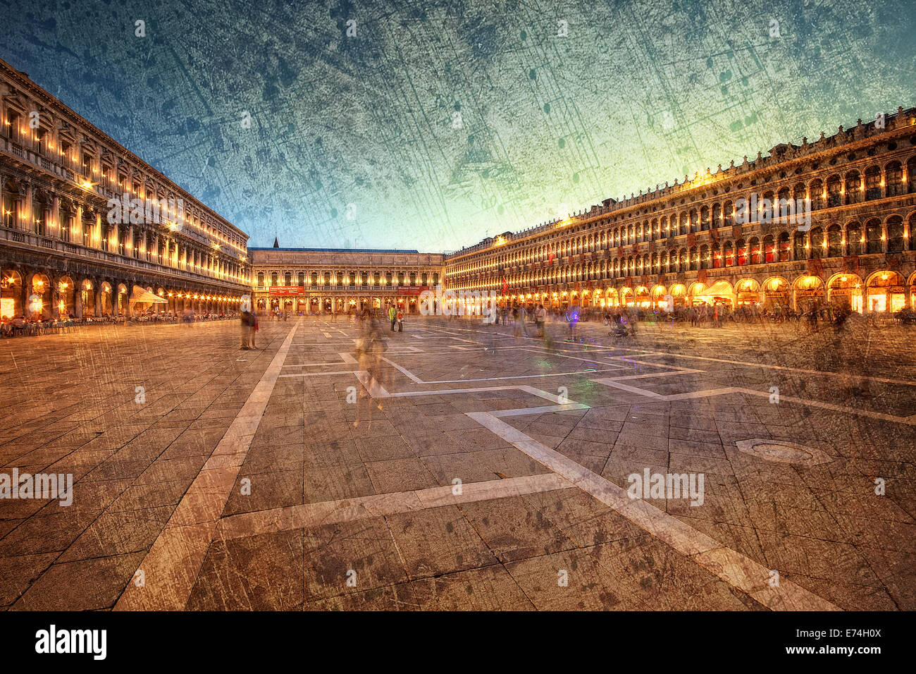 Piazza San Marco in Venedig-retro-Stil Stockfoto