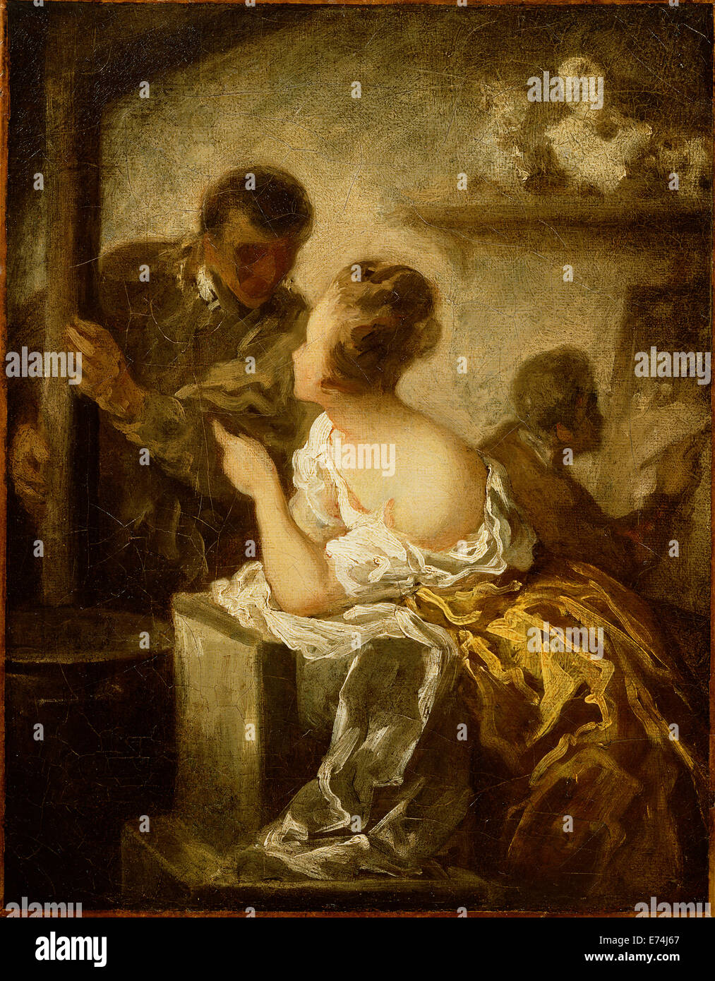 Das Studio; Honoré Daumier, Französisch, 1808-1879; ca. 1870; Öl auf Leinwand; Ungerahmt: 40,6 x 31,8 cm (16 x 12 1/2 Zoll), gerahmt: Stockfoto