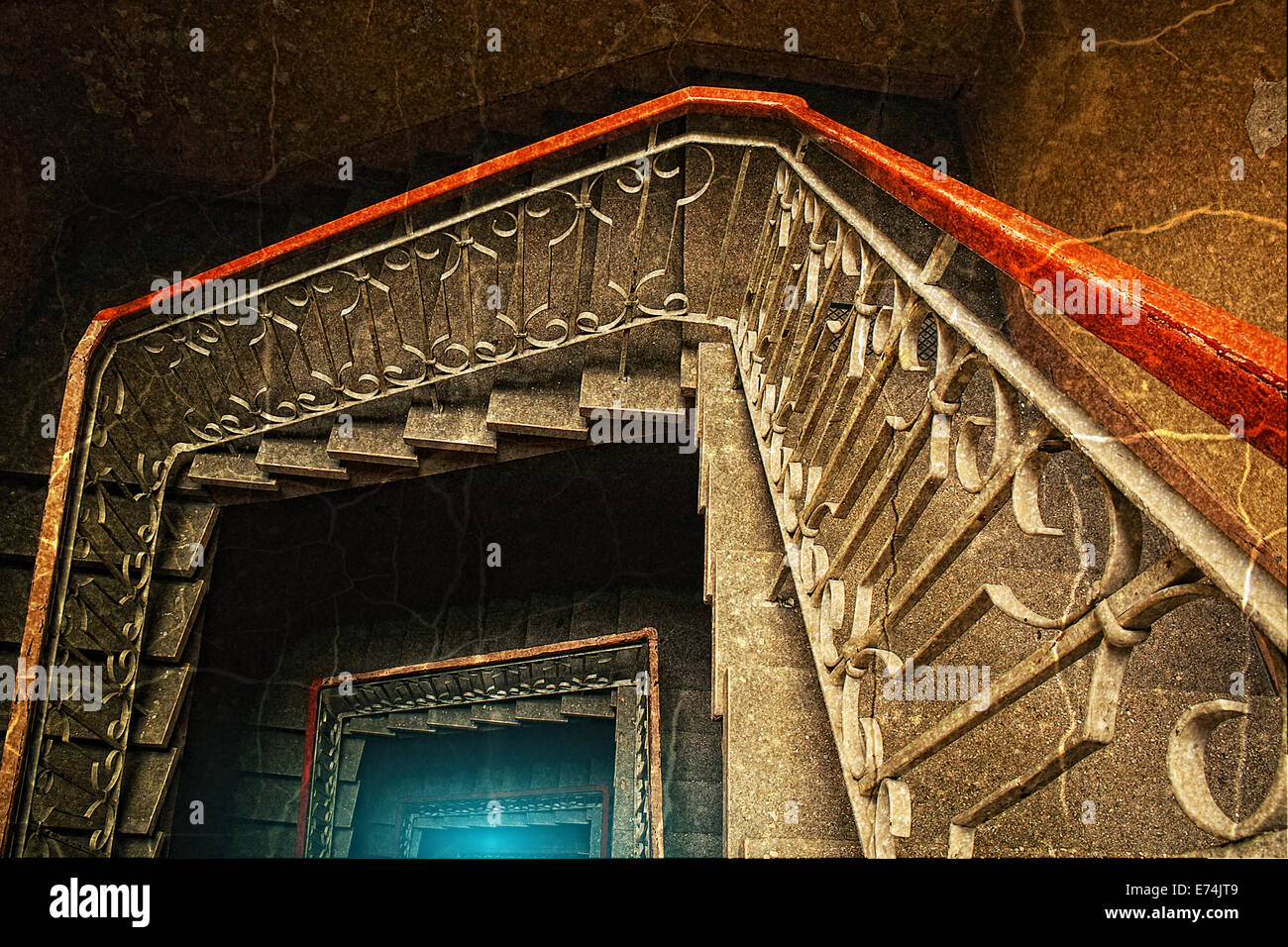 Alte Treppe im retro-Stil Stockfoto