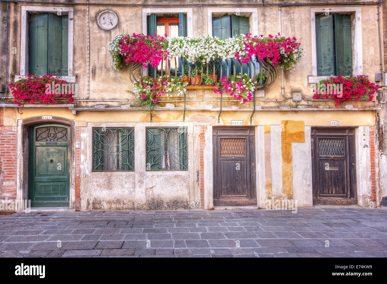 Venezianischen Haus aus Farbe Stockfoto