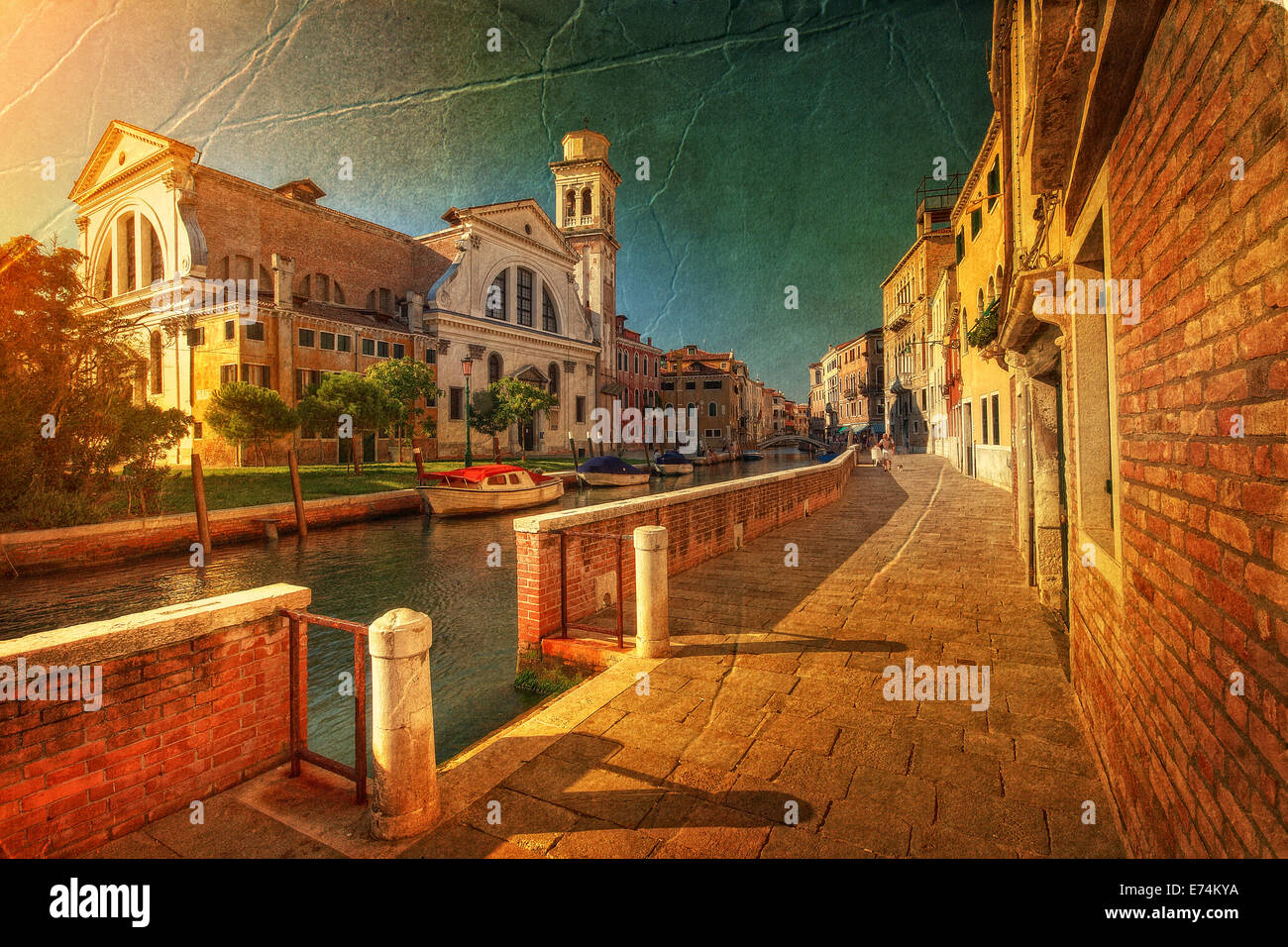 Venedig-Straßen im retro-Stil Stockfoto