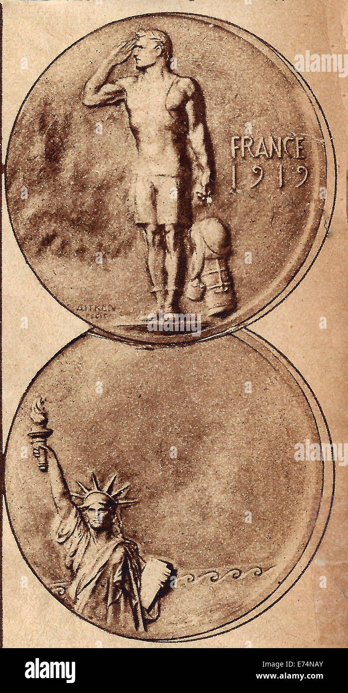 AEF sportliche Medaillen für Inter-alliierten Spiele-1919 geschlagen Stockfoto
