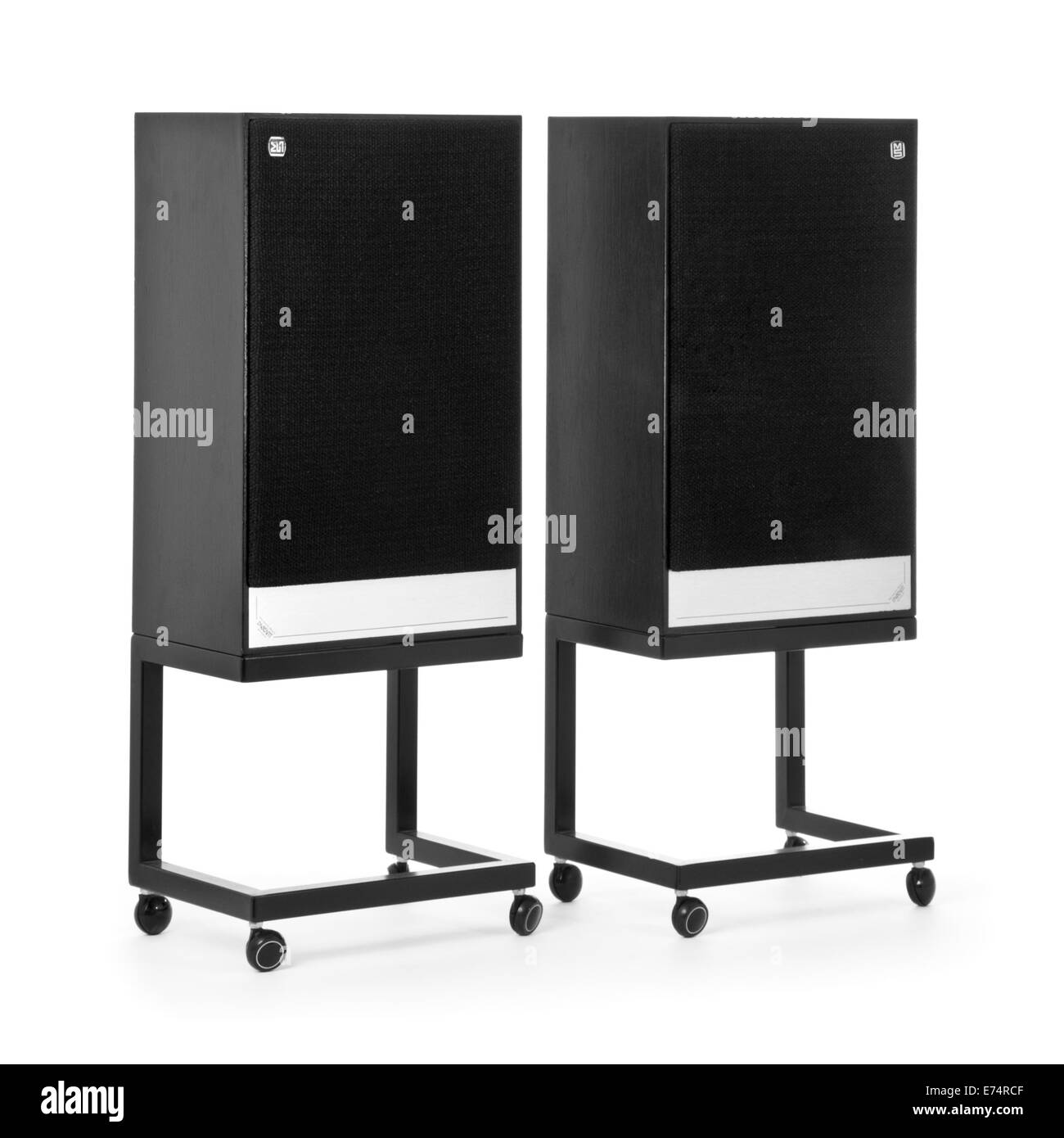 Ende 1970 Vintage paar Mordaunt-Short "Schönheitswettbewerb" (Serie 2) Lautsprecher Stockfoto