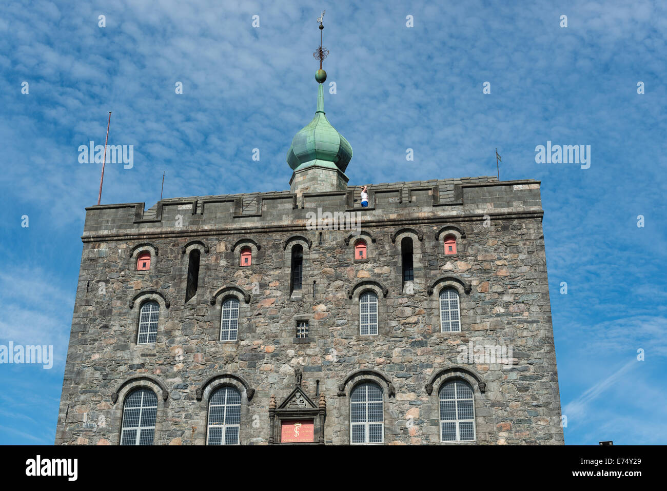 Rosenkrantz Turm Bergen Norwegen Europa. Stockfoto