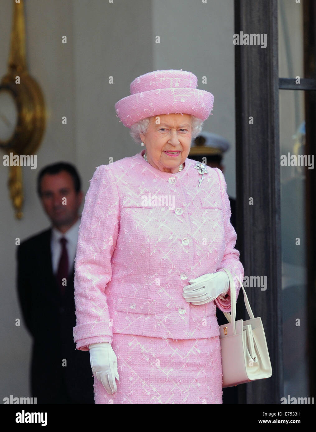 Porträt von Königin Elizabeth II. bei ihrem offiziellen Besuch in Paris vor dem 70. Jahrestag des d-Day Stockfoto