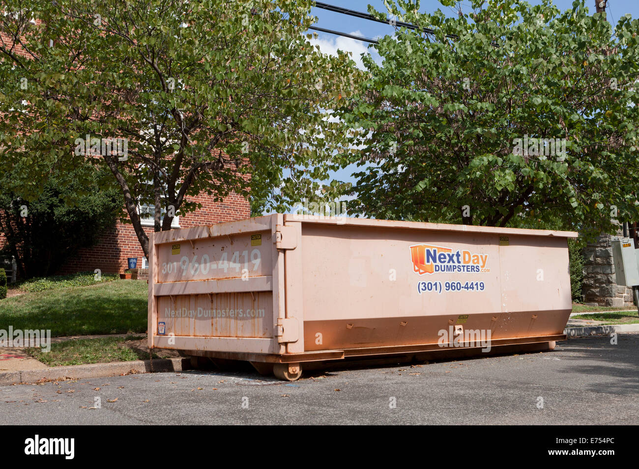 Trash Dumpster-USA Stockfoto