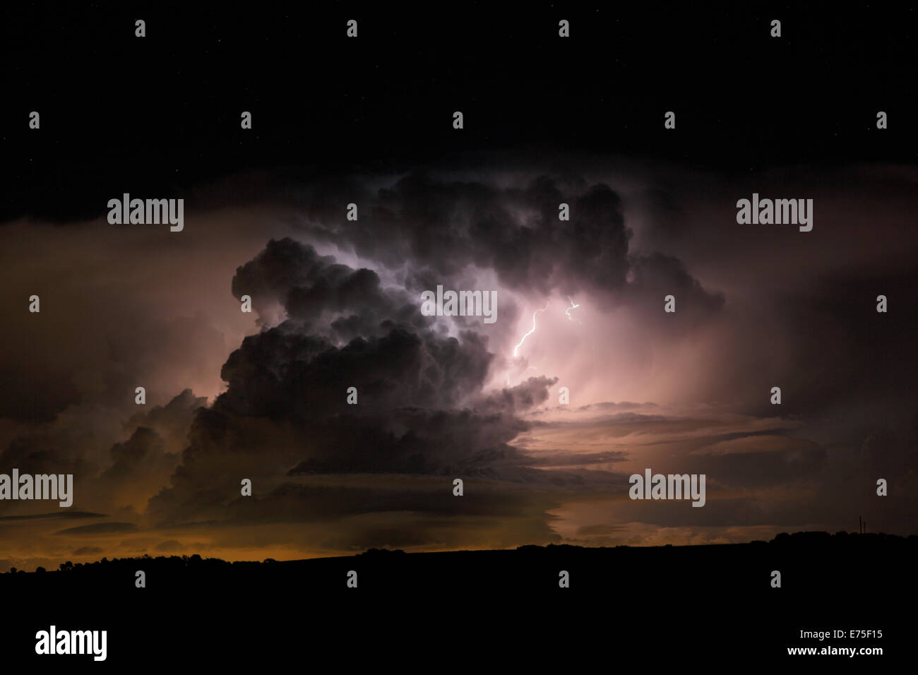 Nächtliche Gewitter. Stockfoto