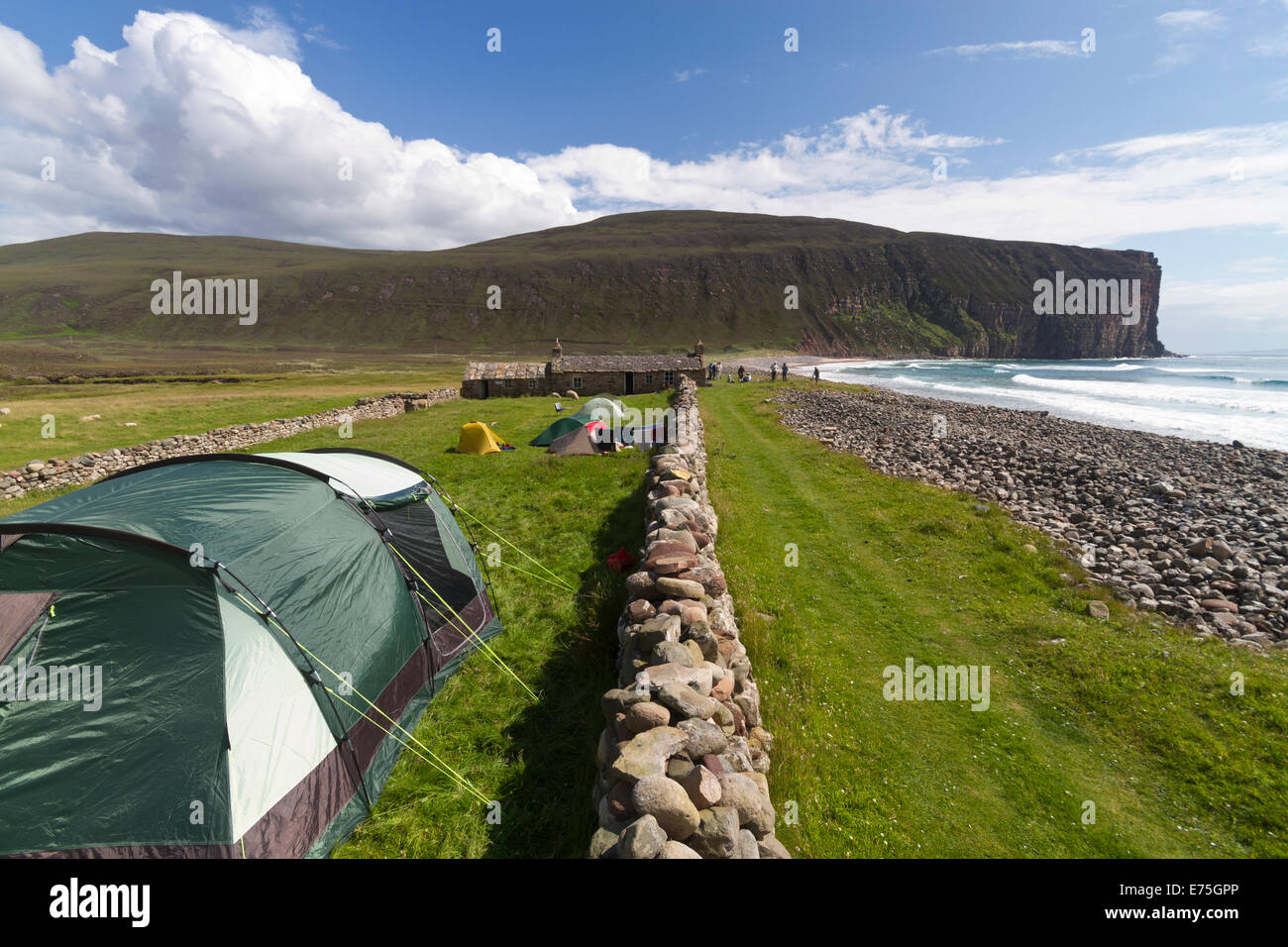 Camping am Rackwick, Hoy, Orkney Stockfoto