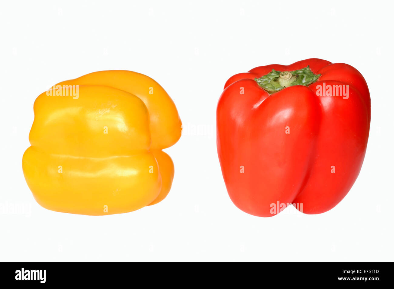 Gelbe und rote Paprika (Capsicum Annuum) Stockfoto